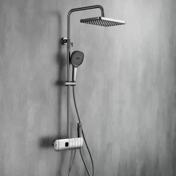 High classic thermostat digital grey shower mixer