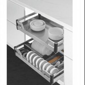 Inbuilt plate and pot rack