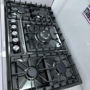 5 burner black stainless