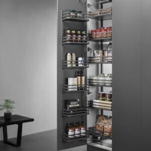 Grey pantry unit 6 step