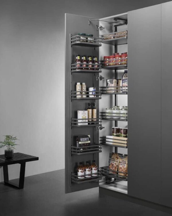 Grey pantry unit 6 step
