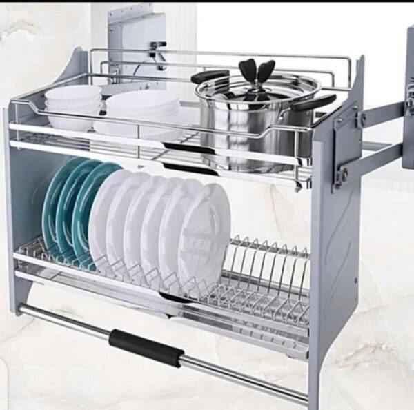 Pulldown plate rack stainless